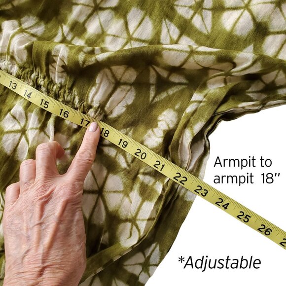 Primack 100% Cotton Gauze Mii length Green and White Tie Dye Print O/S - Picture 12 of 15
